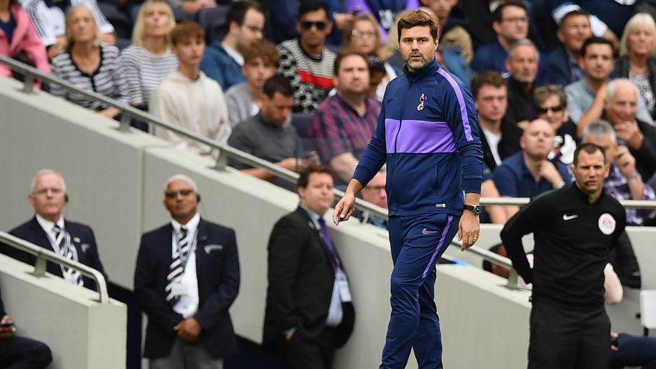 Mauricio Pochettino: Spurs boss watches his team in action as they beat Aston Villa in their season-opening game