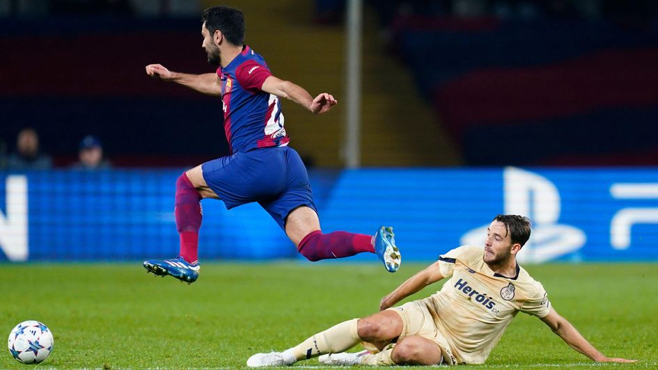 Nico Gonzalez fouling Ilkay Gundogan