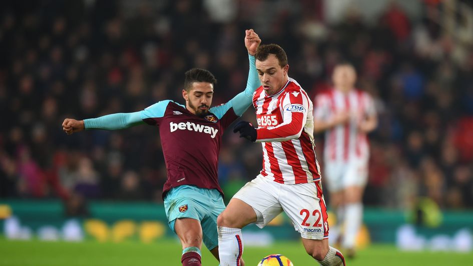 Lanzini in action against Stoke