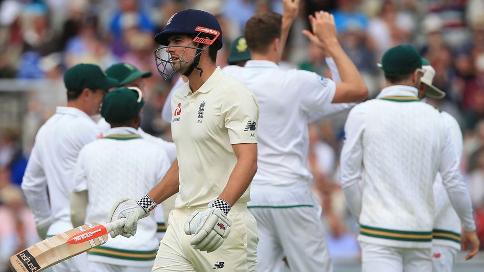 Alastair Cook falls for just 10 on day three