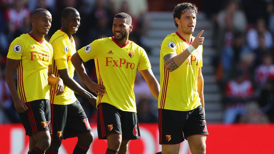 Daryl Janmaat of Watford celebrates