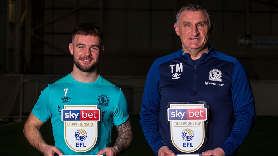 Tony Mowbray and Adam Armstrong with their January awards