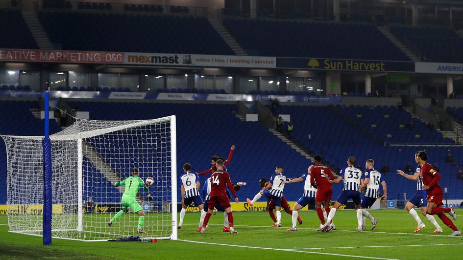 Mohamed Salah scores against Brighton