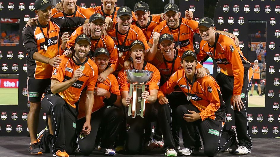 Perth Scorchers celebrate their 2017 Big Bash win