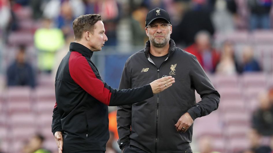 Pepijn Lijnders with Jurgen Klopp