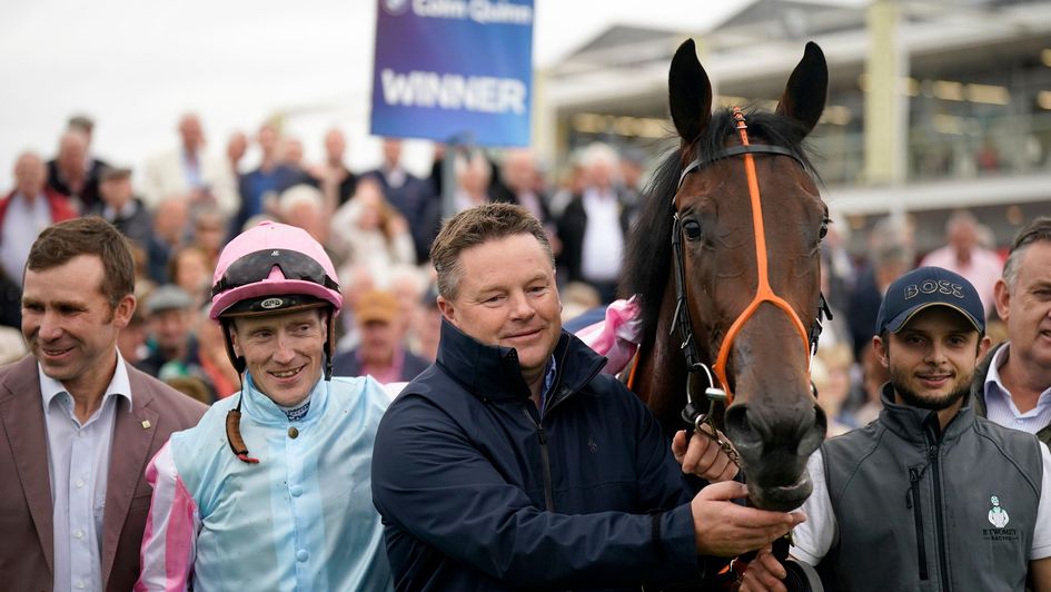 Paddy Twomey (third left) with Purple Lily after the filly won on debut at Galway last season