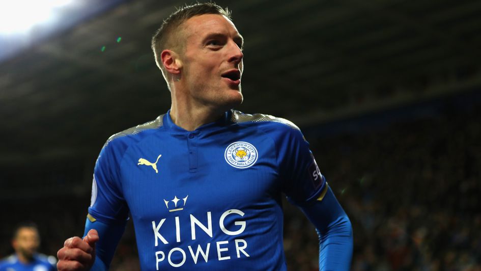 Jamie Vardy celebrates