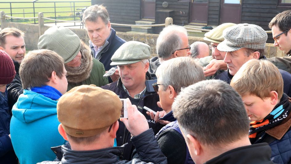 Trainer Colin Tizzard was the centre of attention on Wednesday