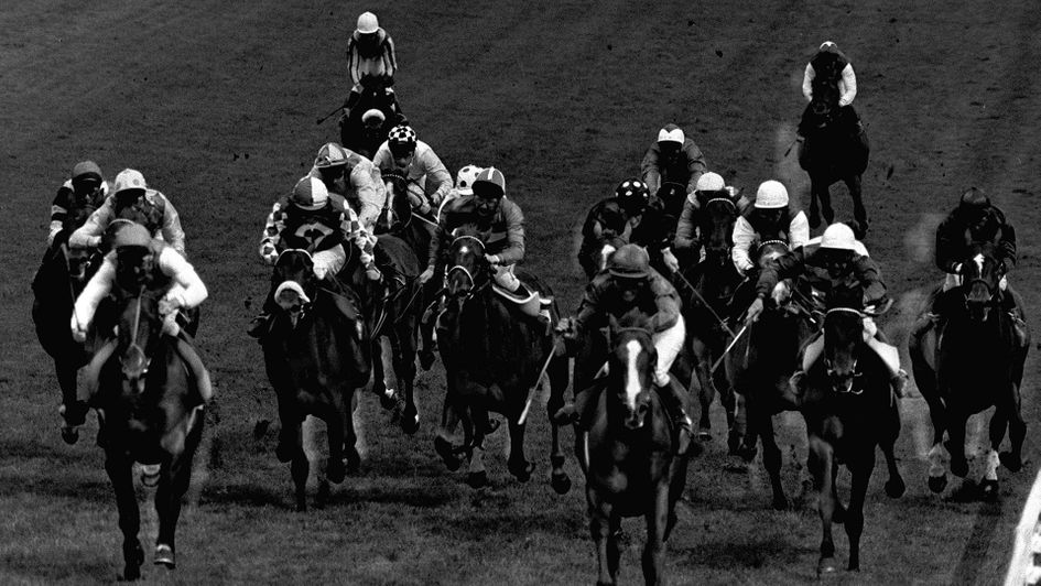 Dancing Brave (left) finished strongly but was unable to get on terms with Shahrastani