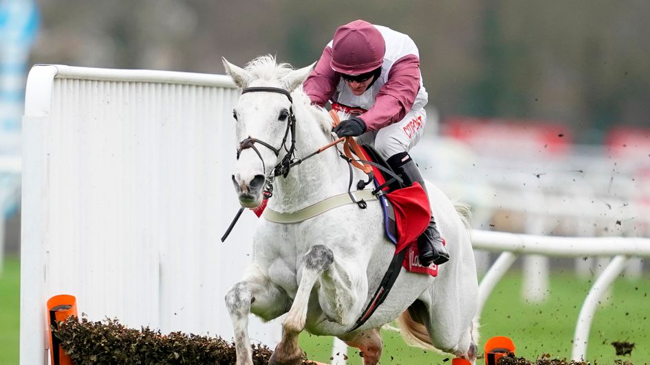 Silver Streak clears the last in the Ladbrokes Christmas Hurdle