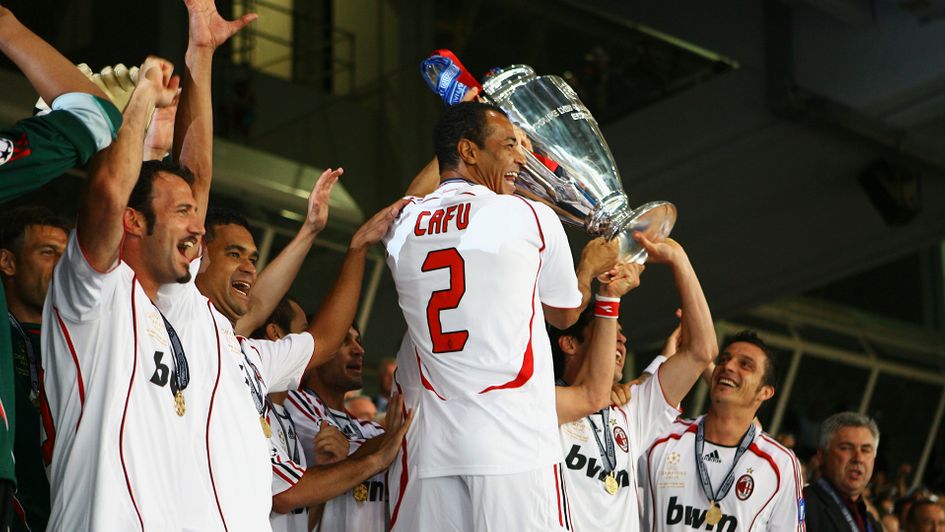 AC Milan lift the Champions League trophy in 2007