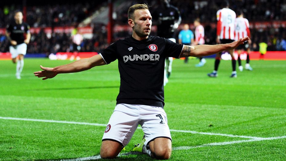 Andreas Weimann celebrates his goal against Brentford