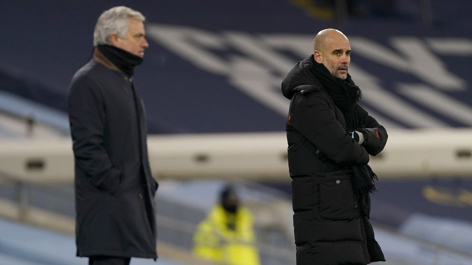 Jose Mourinho will not be in the opposing dugout to Pep Guardiola on Sunday