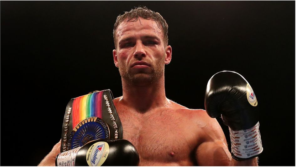 Felix Cash with the Commonwealth Middleweight title belt