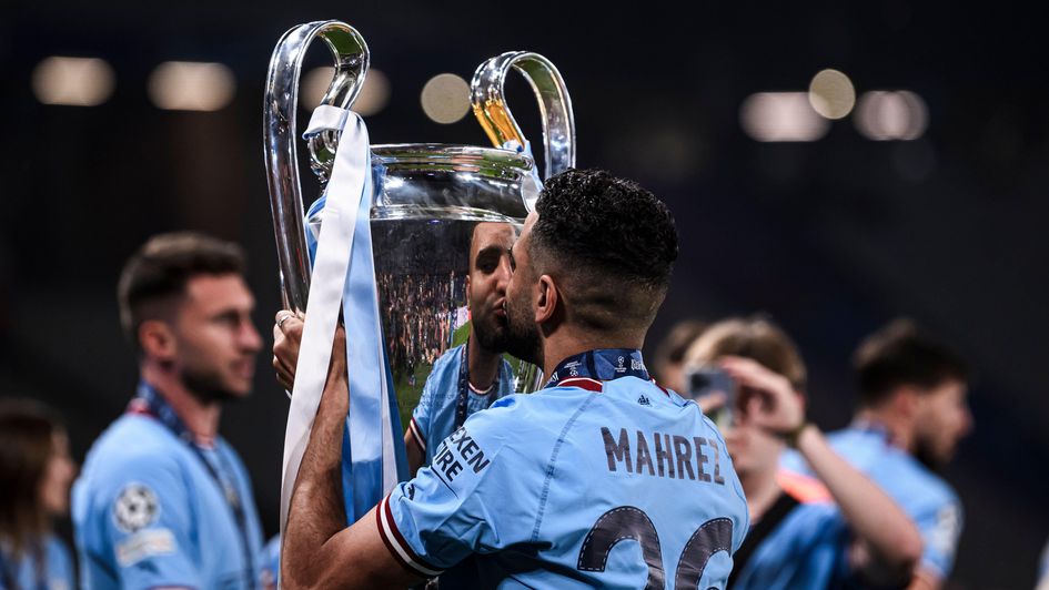 Riyad Mahrez with the Champions League trophy