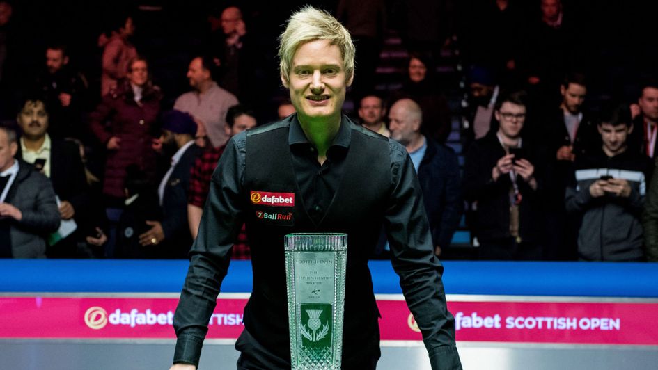 Neil Robertson with the trophy in Glasgow