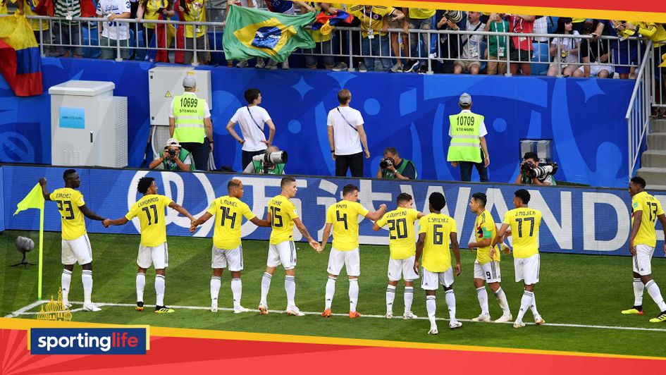 Colombia celebrate a goal