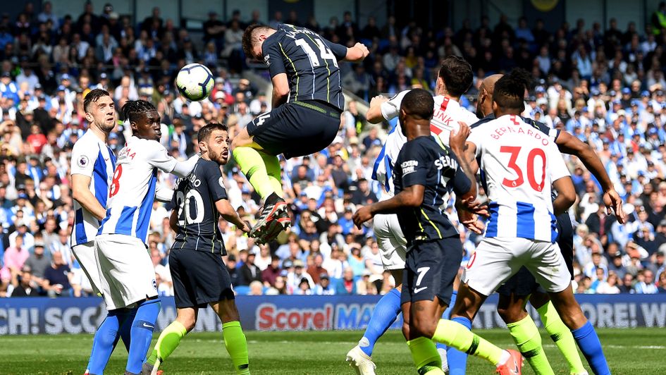 Aymeric Laporte scores for Manchester City against Brighton