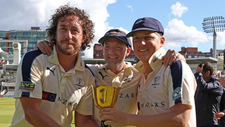 Ryan Sidebottom winning trophies with Yorkshire