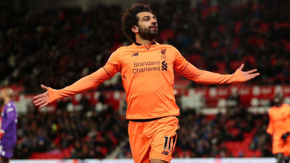 Mohamed Salah celebrates