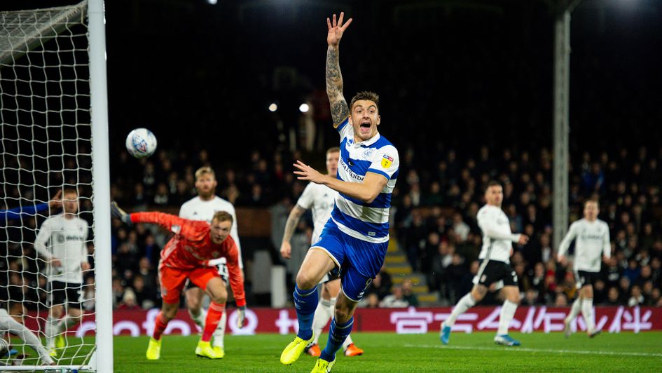 Jordan Hugill celebrates his goal against Fulham