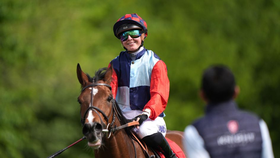 Saffie Osborne is all smiles on Story Horse