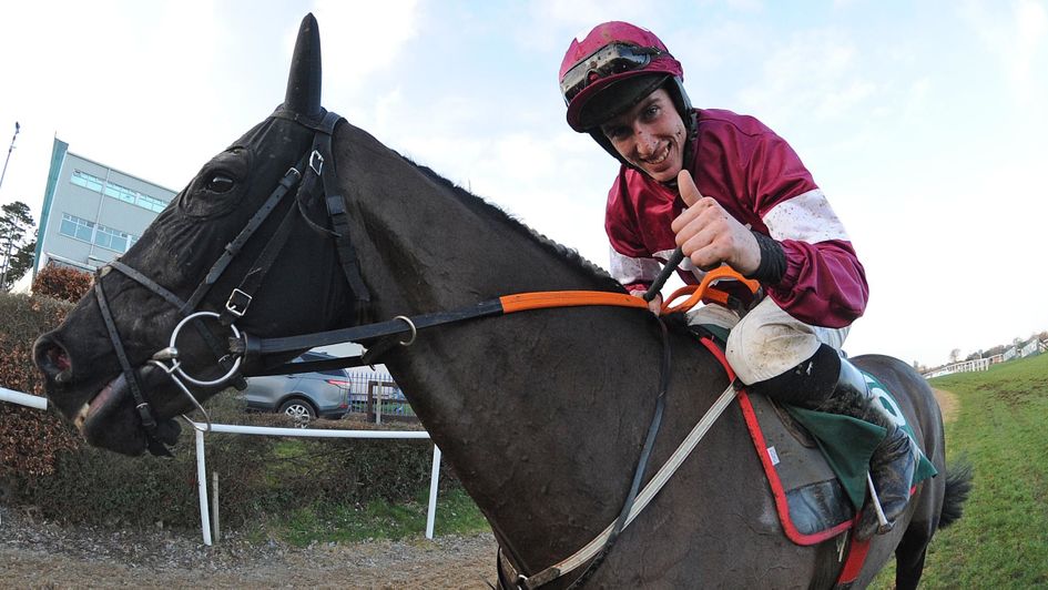 Jack Kennedy celebrates Delta Work's Paddy Power Irish Gold Cup win