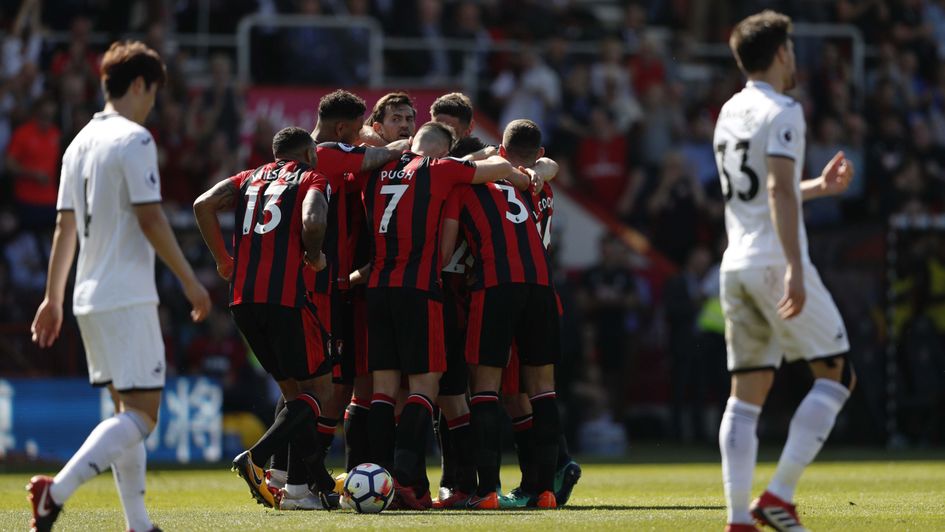 Bournemouth celebrate against Swansea