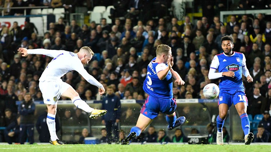 Adam Forshaw has an attempt on goal against Ipswich