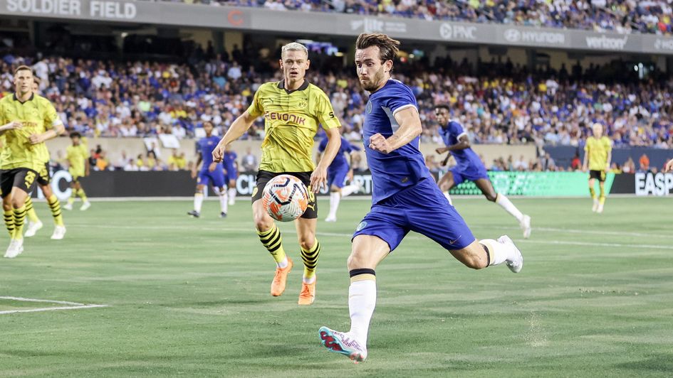 Ben Chilwell in action against Borussia Dortmund