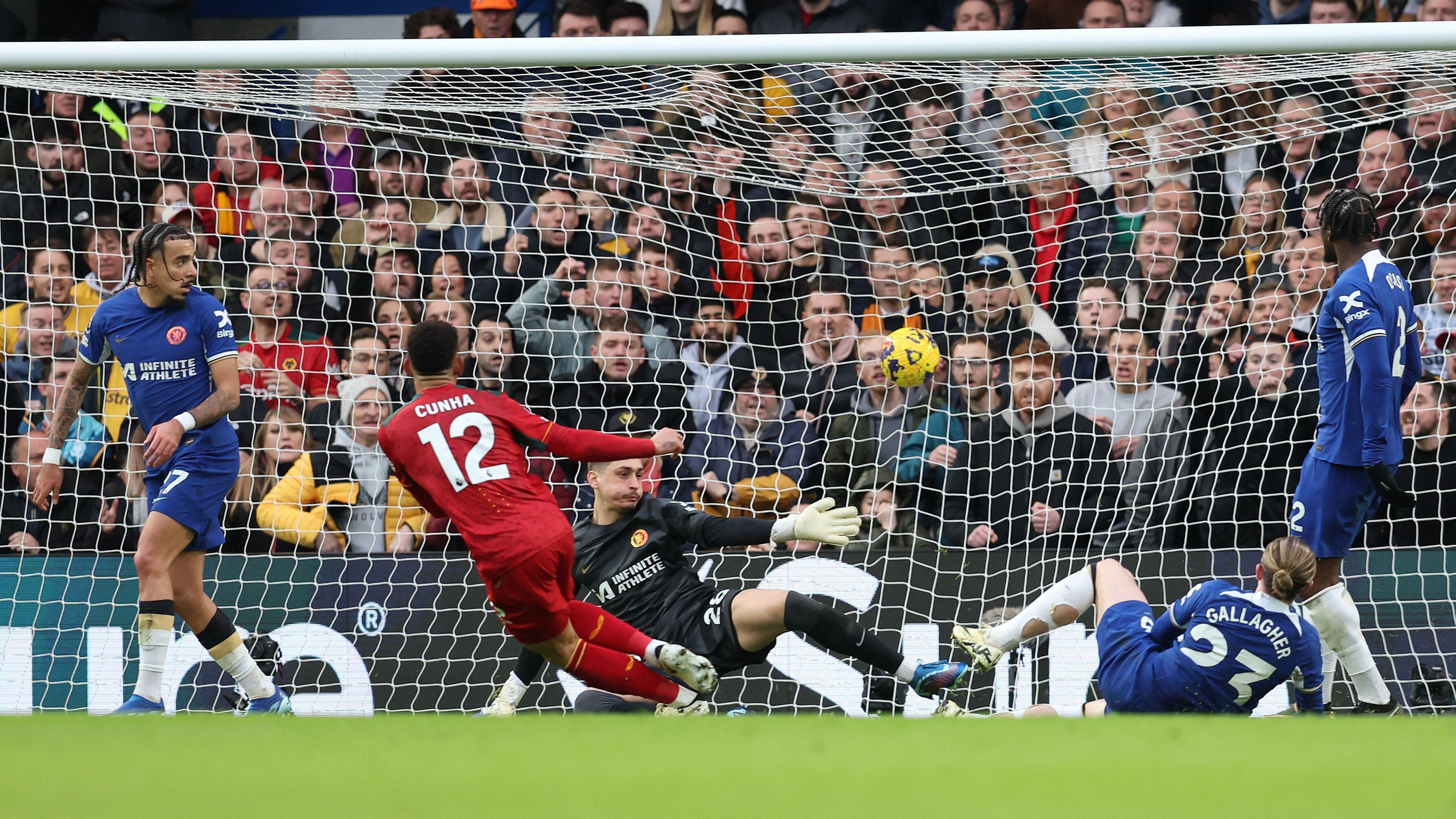 Chelsea 2-4 Wolves: Matheus Cunha nets hat-trick in comeback victory