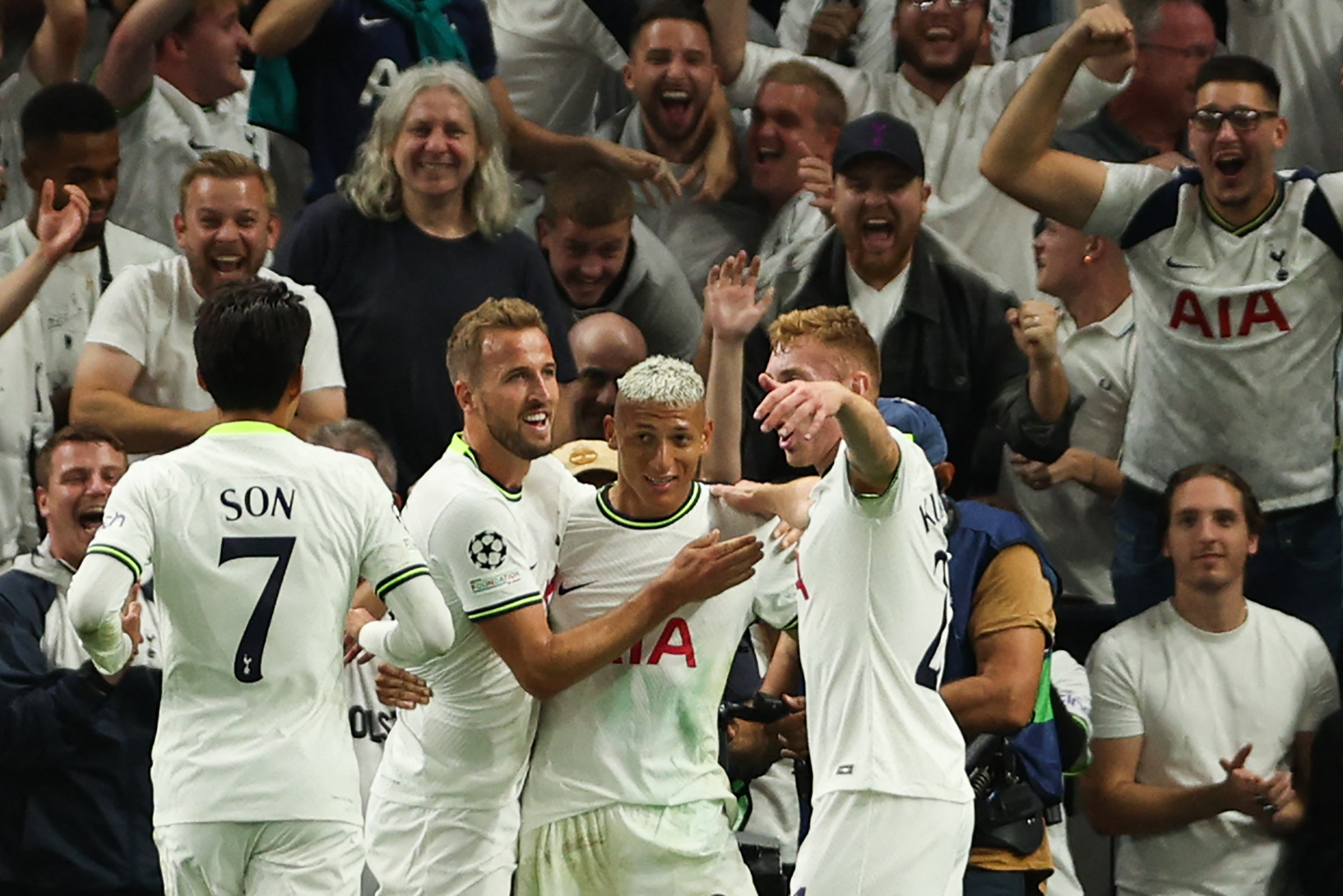 Richarlison celebrates scoring the second goal for Tottenham Hotspur  News Photo - Getty Images