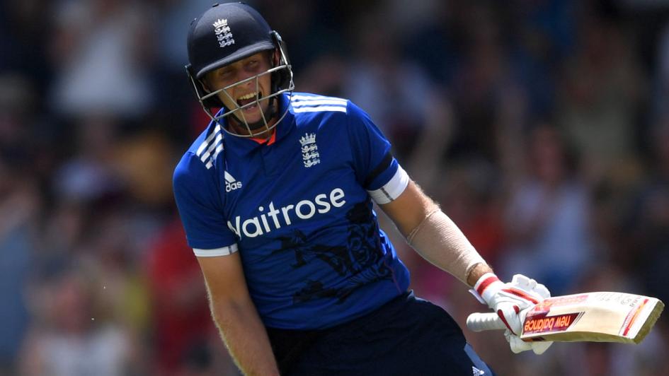 Joe Root: Celebrates for England